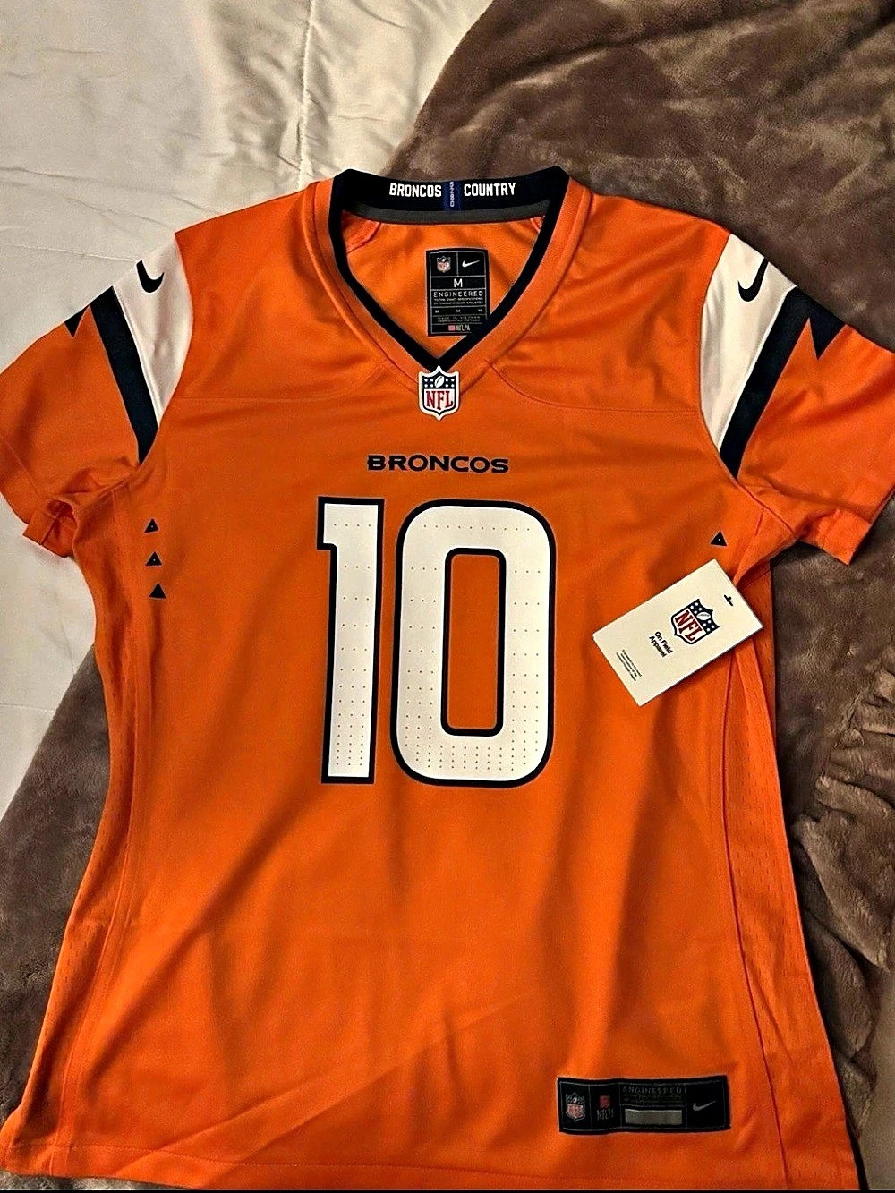 Nike Denver Broncos Nix #10 Women’s Jersey Size M NFL Orange White Navy